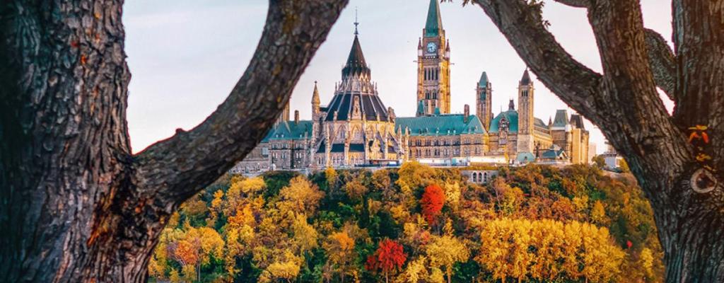 Parliament from Hill Fall Ottawa River